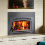 white brick fireplace