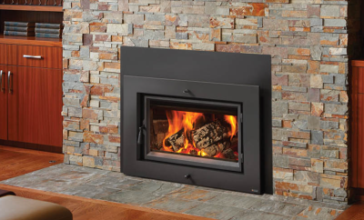 FireplaceX Large Flush Wood Rectangular NexGen-Fyre indoor brick fireplace